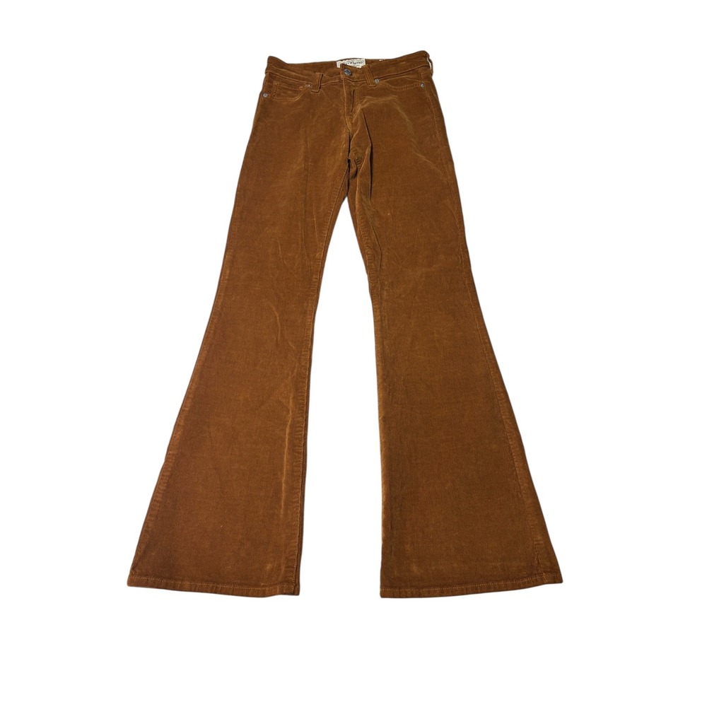 Lucky Brand Ava Flare Corduroy Pants Brown Womens 0/25 L31 Regular Stretch Boho